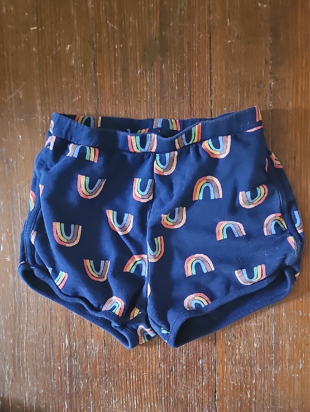 Hanna Andersson Navy Shorts with Multicolor Stripe Detail